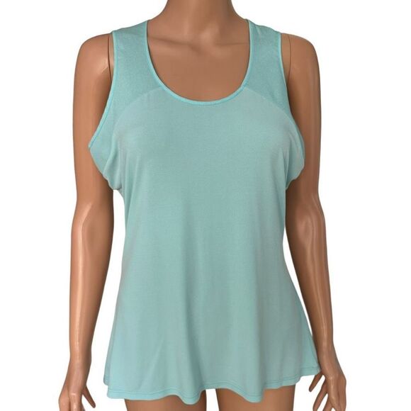 Calvin Klein turquoise blue stretch blouse shirt top size M - Picture 1 of 7